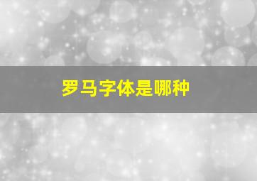 罗马字体是哪种