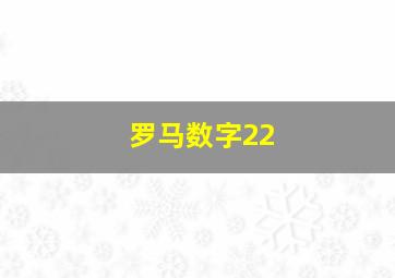 罗马数字22