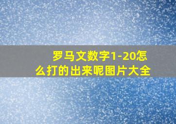 罗马文数字1-20怎么打的出来呢图片大全