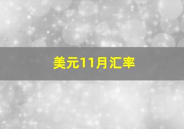 美元11月汇率