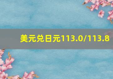 美元兑日元113.0/113.8