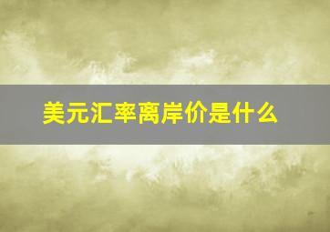 美元汇率离岸价是什么