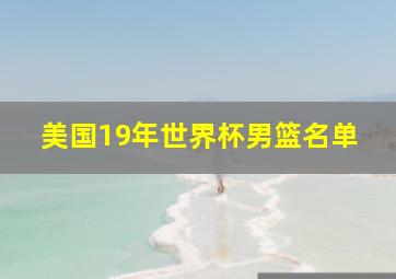 美国19年世界杯男篮名单