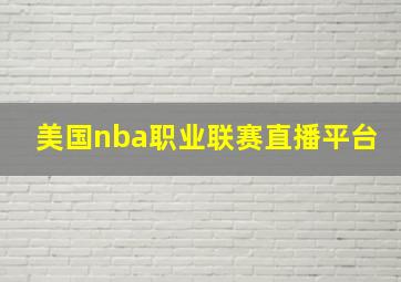 美国nba职业联赛直播平台