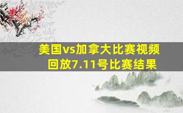 美国vs加拿大比赛视频回放7.11号比赛结果