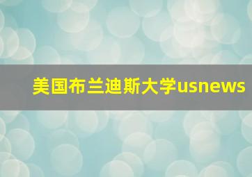 美国布兰迪斯大学usnews