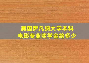 美国萨凡纳大学本科电影专业奖学金给多少