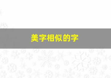 美字相似的字