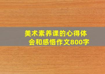 美术素养课的心得体会和感悟作文800字