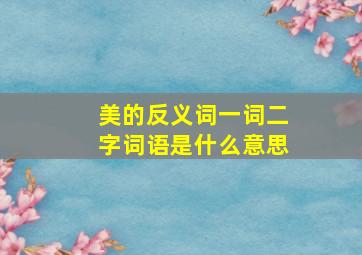 美的反义词一词二字词语是什么意思