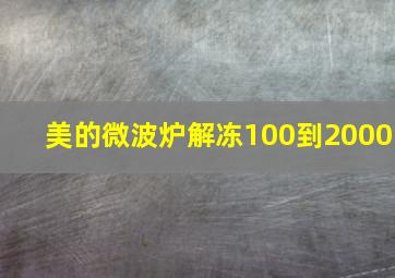 美的微波炉解冻100到2000