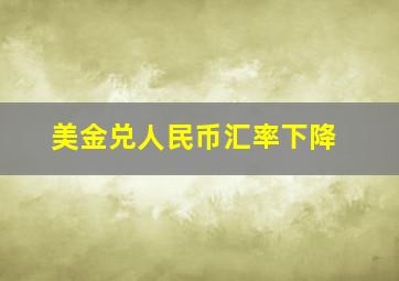 美金兑人民币汇率下降