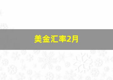 美金汇率2月