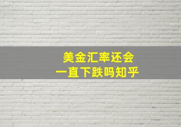 美金汇率还会一直下跌吗知乎