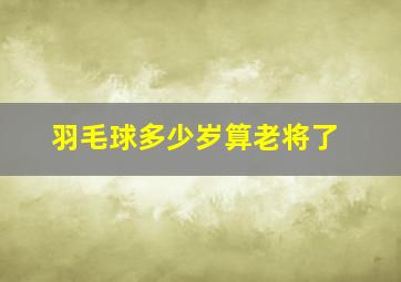 羽毛球多少岁算老将了