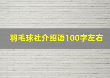 羽毛球社介绍语100字左右