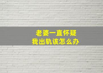 老婆一直怀疑我出轨该怎么办