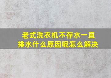 老式洗衣机不存水一直排水什么原因呢怎么解决