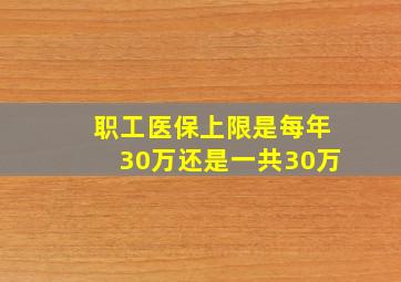 职工医保上限是每年30万还是一共30万