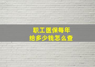 职工医保每年给多少钱怎么查