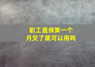 职工医保第一个月交了就可以用吗