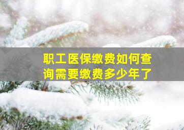 职工医保缴费如何查询需要缴费多少年了