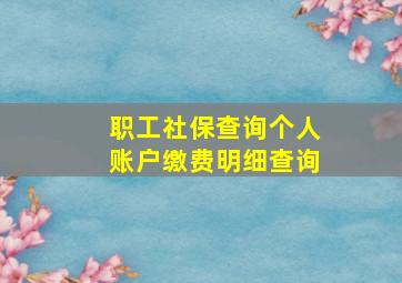 职工社保查询个人账户缴费明细查询