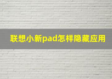 联想小新pad怎样隐藏应用