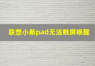 联想小新pad无法触屏唤醒