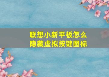 联想小新平板怎么隐藏虚拟按键图标