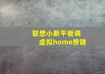 联想小新平板调虚拟home按键