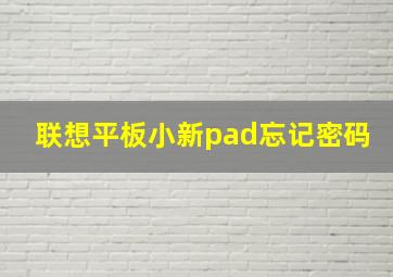 联想平板小新pad忘记密码