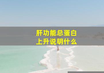 肝功能总蛋白上升说明什么