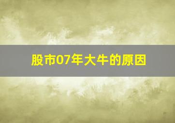 股市07年大牛的原因