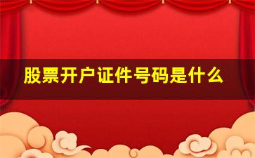 股票开户证件号码是什么