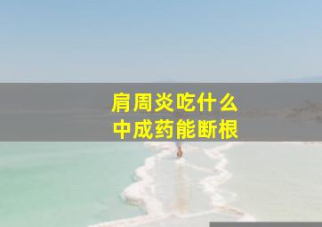 肩周炎吃什么中成药能断根