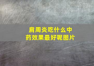 肩周炎吃什么中药效果最好呢图片