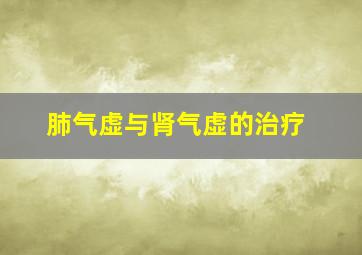 肺气虚与肾气虚的治疗