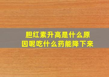 胆红素升高是什么原因呢吃什么药能降下来