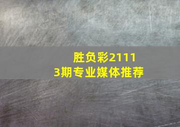 胜负彩21113期专业媒体推荐