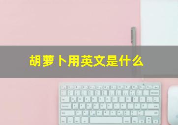 胡萝卜用英文是什么