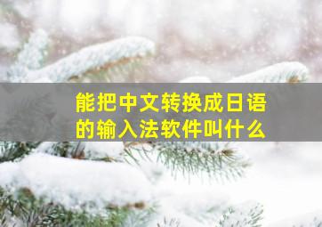 能把中文转换成日语的输入法软件叫什么