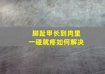 脚趾甲长到肉里一碰就疼如何解决