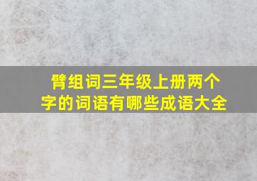 臂组词三年级上册两个字的词语有哪些成语大全