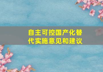 自主可控国产化替代实施意见和建议