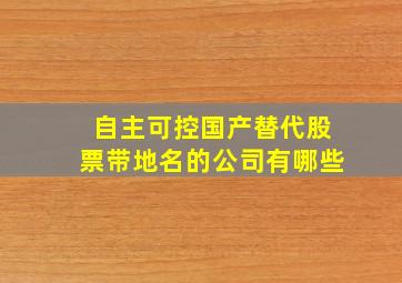 自主可控国产替代股票带地名的公司有哪些