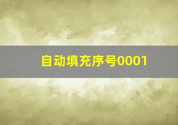 自动填充序号0001