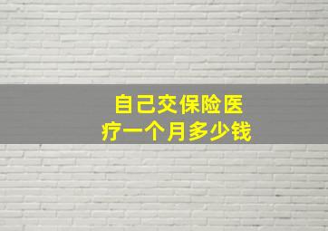 自己交保险医疗一个月多少钱