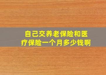 自己交养老保险和医疗保险一个月多少钱啊