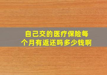 自己交的医疗保险每个月有返还吗多少钱啊